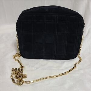 Vintage LJ Simone New York Black Suede Purse